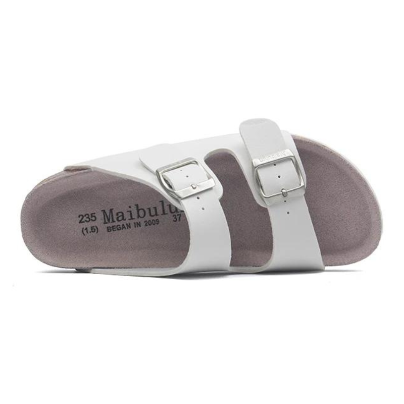 Maibulun Leather Sandals - White