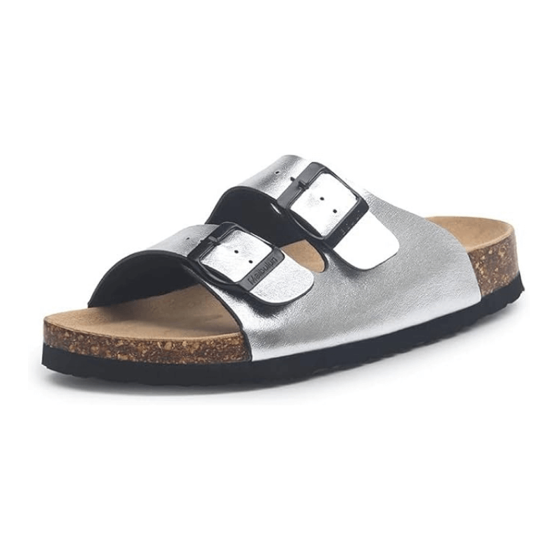 Maibulun Leather Sandals - Silver