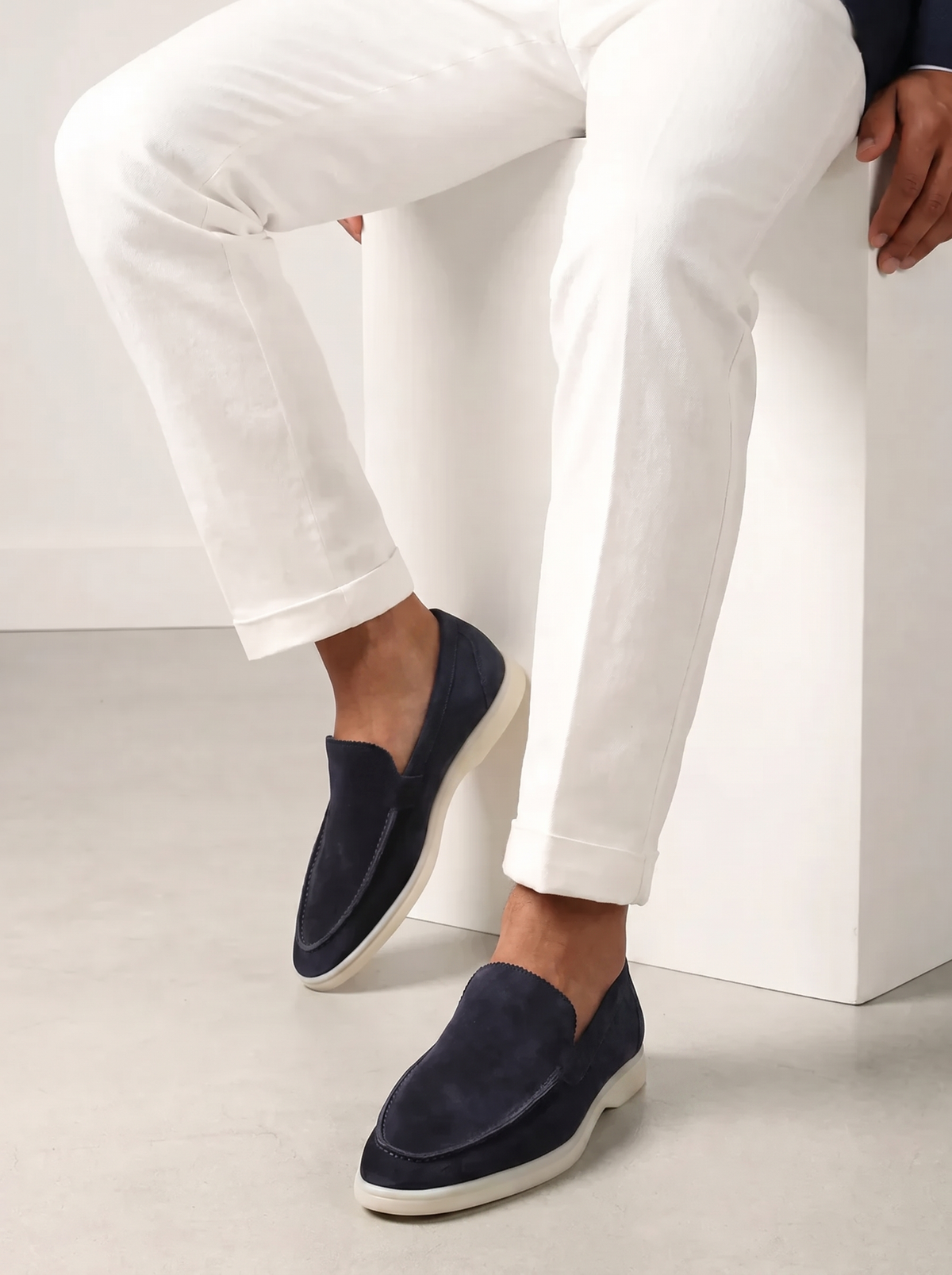 Navy Torino Loafers
