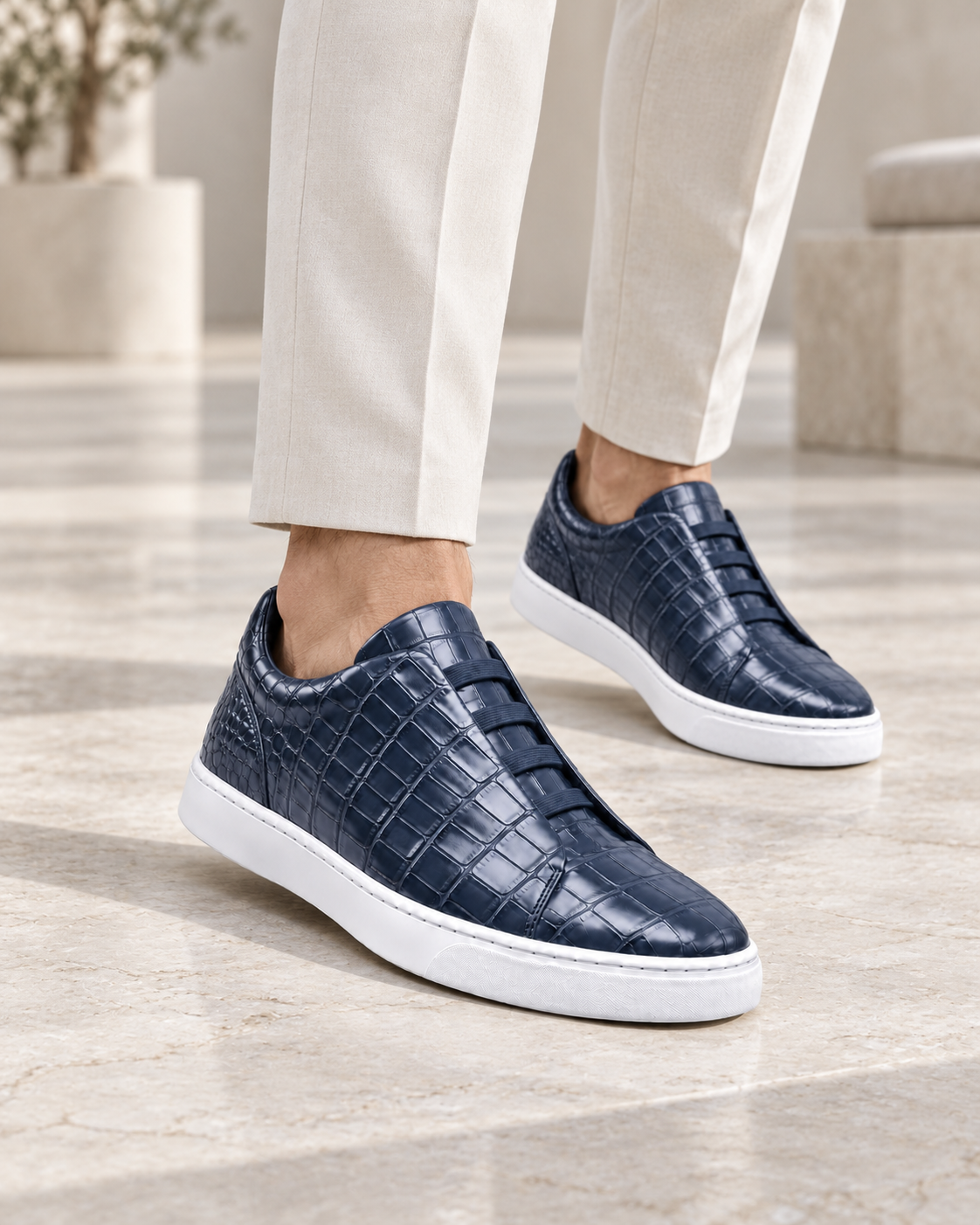 Navy Praiano Crocodile