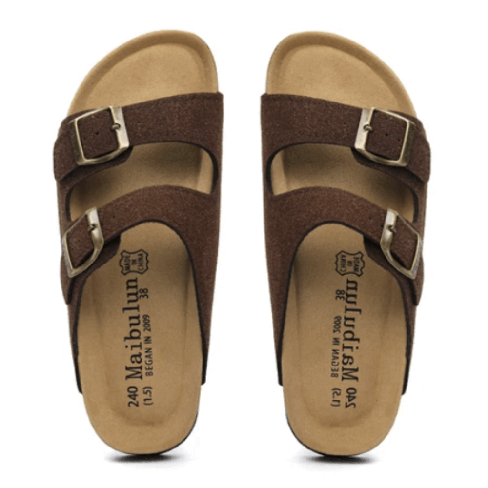 Maibulun Suede Sandals - Dark Brown
