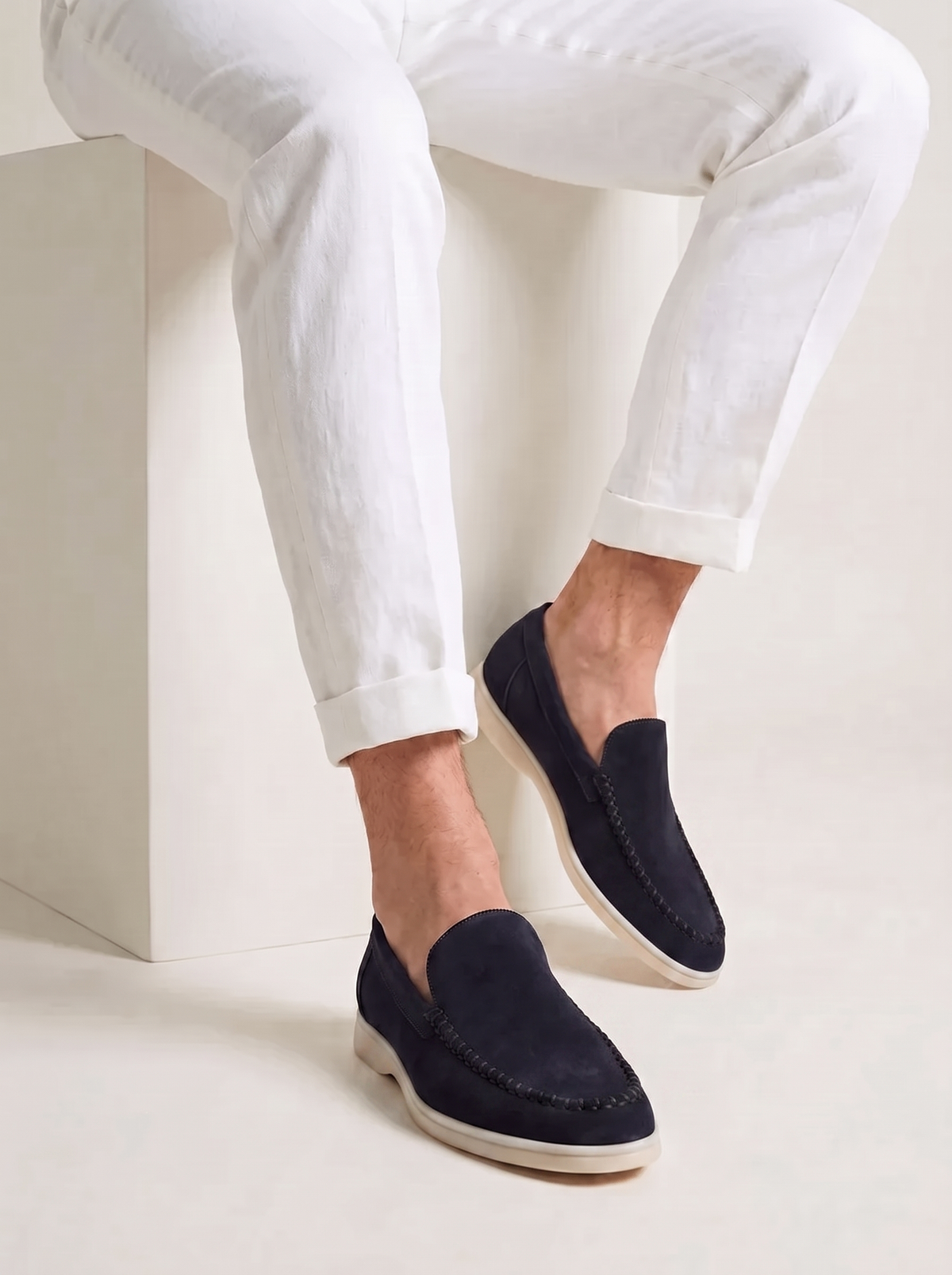 Navy Venetto Loafers