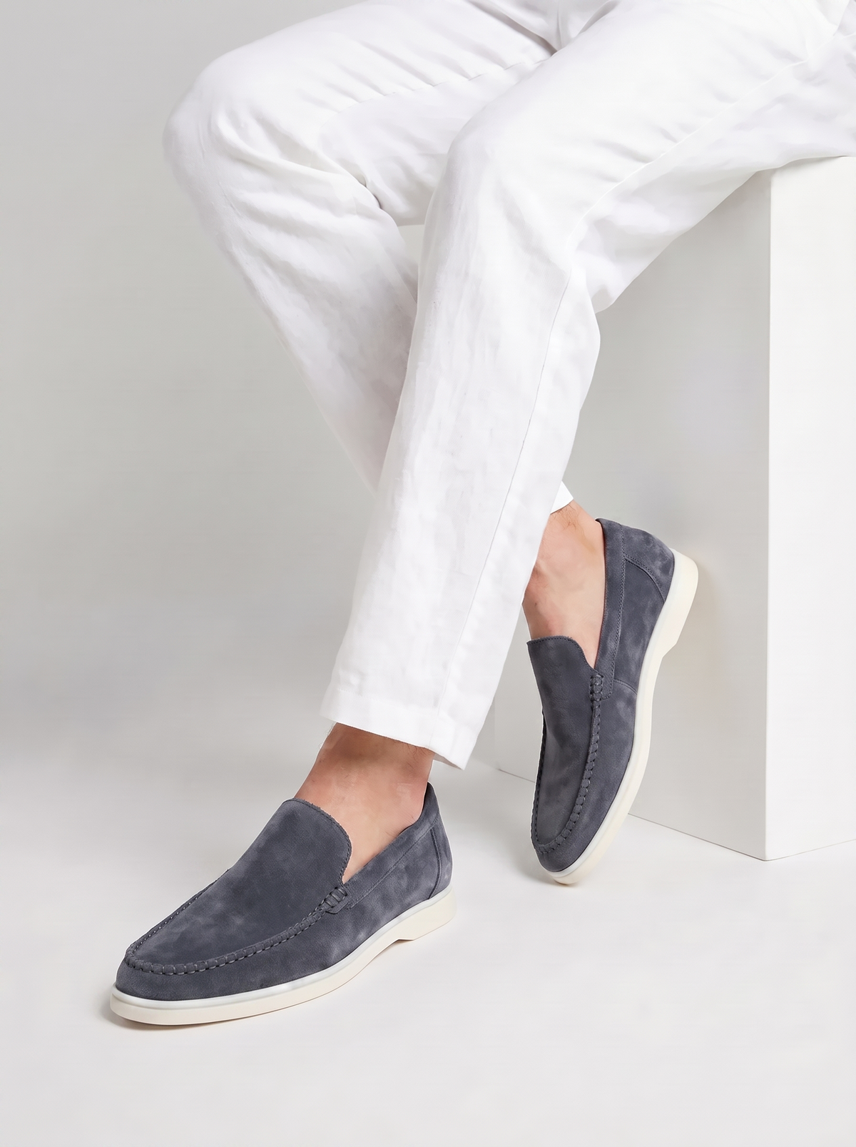 Steel Blue Venetto Loafers